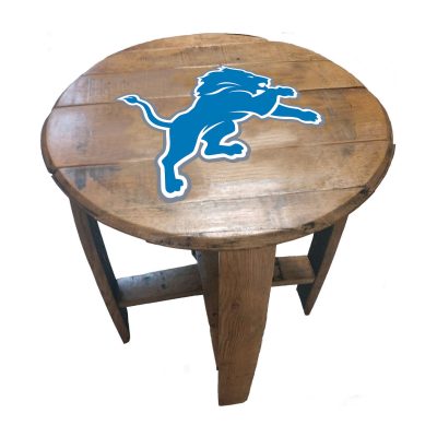Detroit Lions NFL Oak Whiskey Barrel Side Table