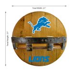 Detroit Lions Oak Whiskey Barrel Bar Shelf 4 Detroit Lions Oak Whiskey Barrel Bar Shelf