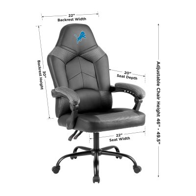 Detroit Lions Oversized Embroidered Gaming Office Chair