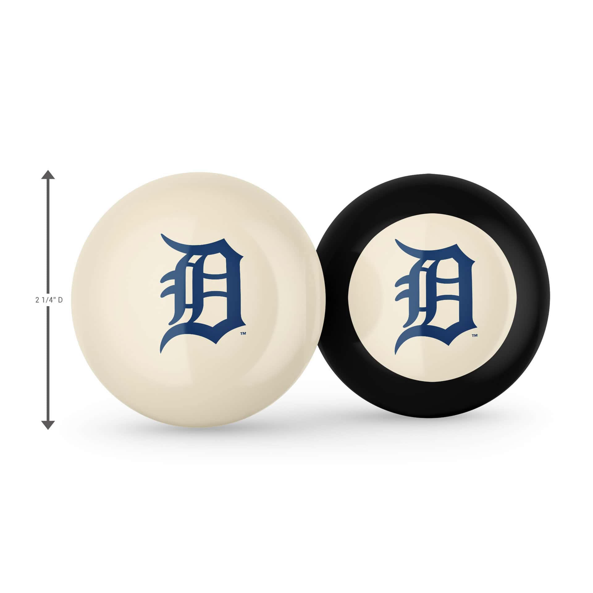 Detroit Tigers MLB Logo Cue Ball and 8 Ball 2 Detroit Tigers MLB Logo Cue Ball and 8 Ball - Image 2