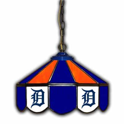 Detroit Tigers Stained Glass 14 Inch Pub Light