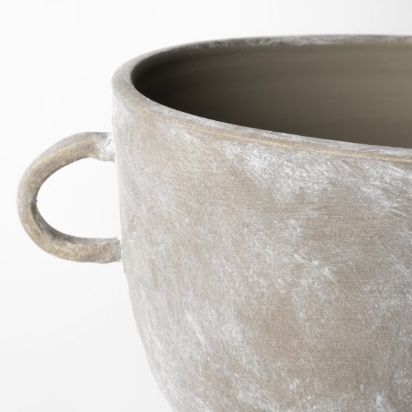 Deya Large Rustic Brown Ceramic Vase 6