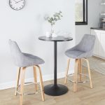 Diana 24 Contemporary Zebra Wood Grey Corduroy Counter Stools (Set of 2)