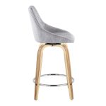 Diana 24 Contemporary Zebra Wood Grey Corduroy Counter Stools (Set of 2)