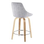 Diana 24 Contemporary Zebra Wood Grey Corduroy Counter Stools (Set of 2)