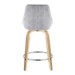 Diana 24 Contemporary Zebra Wood Grey Corduroy Counter Stools (Set of 2)