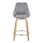 Diana 24 Contemporary Zebra Wood Grey Corduroy Counter Stools (Set of 2)