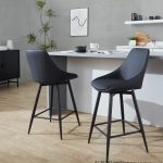 Diana 26 Black Faux Leather Contemporary Counter Stools (Set of 2) 11 Diana 26 Black Faux Leather Contemporary Counter Stools (Set of 2)