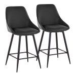 Diana 26 Black Faux Leather Contemporary Counter Stools (Set of 2) 13 Diana 26 Black Faux Leather Contemporary Counter Stools (Set of 2)
