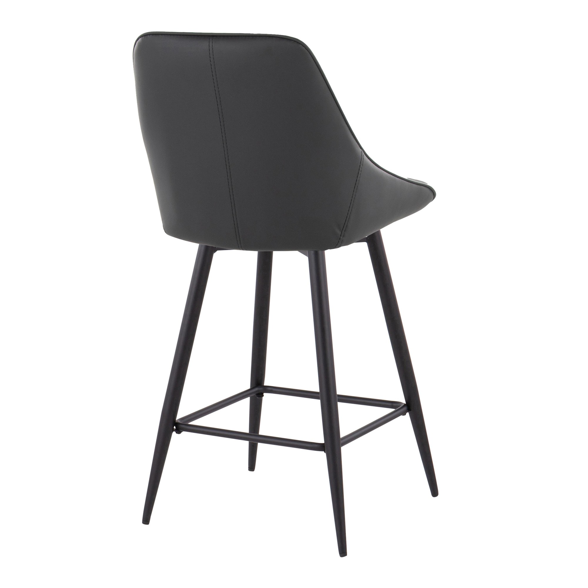 Diana 26 Black Faux Leather Contemporary Counter Stools (Set of 2) 6 Diana 26 Black Faux Leather Contemporary Counter Stools (Set of 2) - Image 6