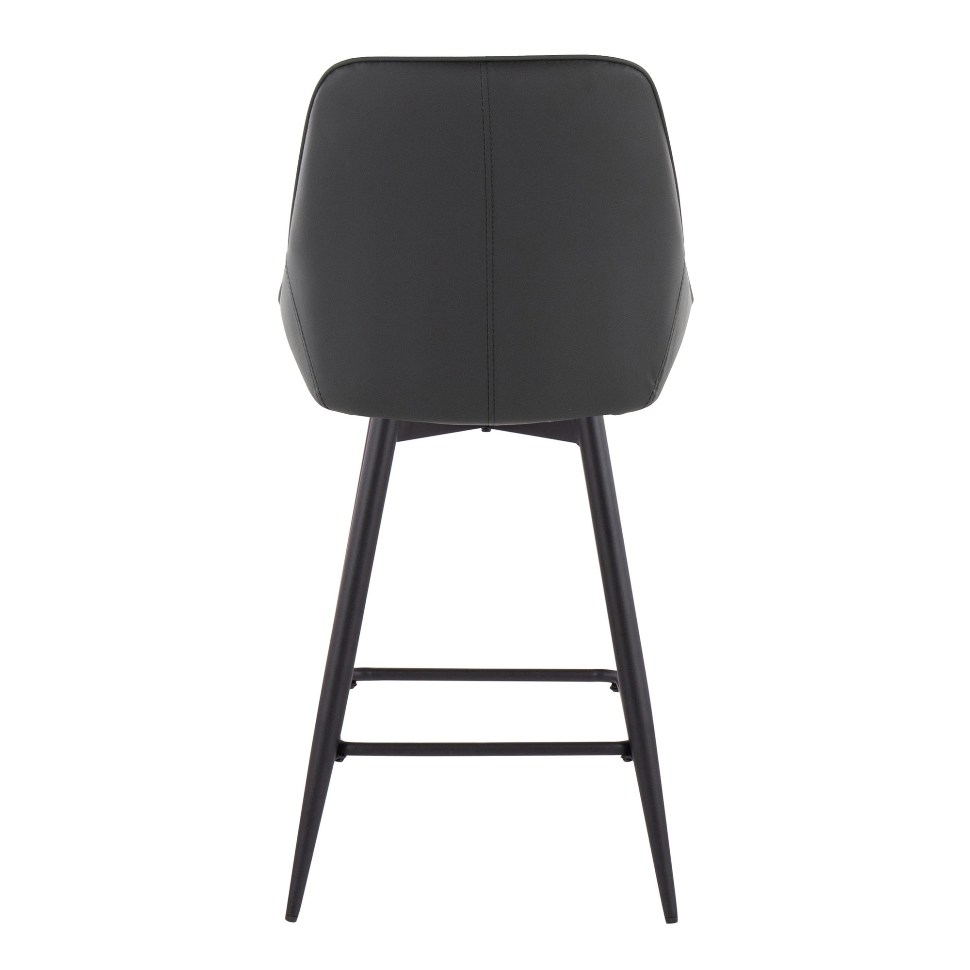Diana 26 Black Faux Leather Contemporary Counter Stools (Set of 2) 7 Diana 26 Black Faux Leather Contemporary Counter Stools (Set of 2) - Image 7