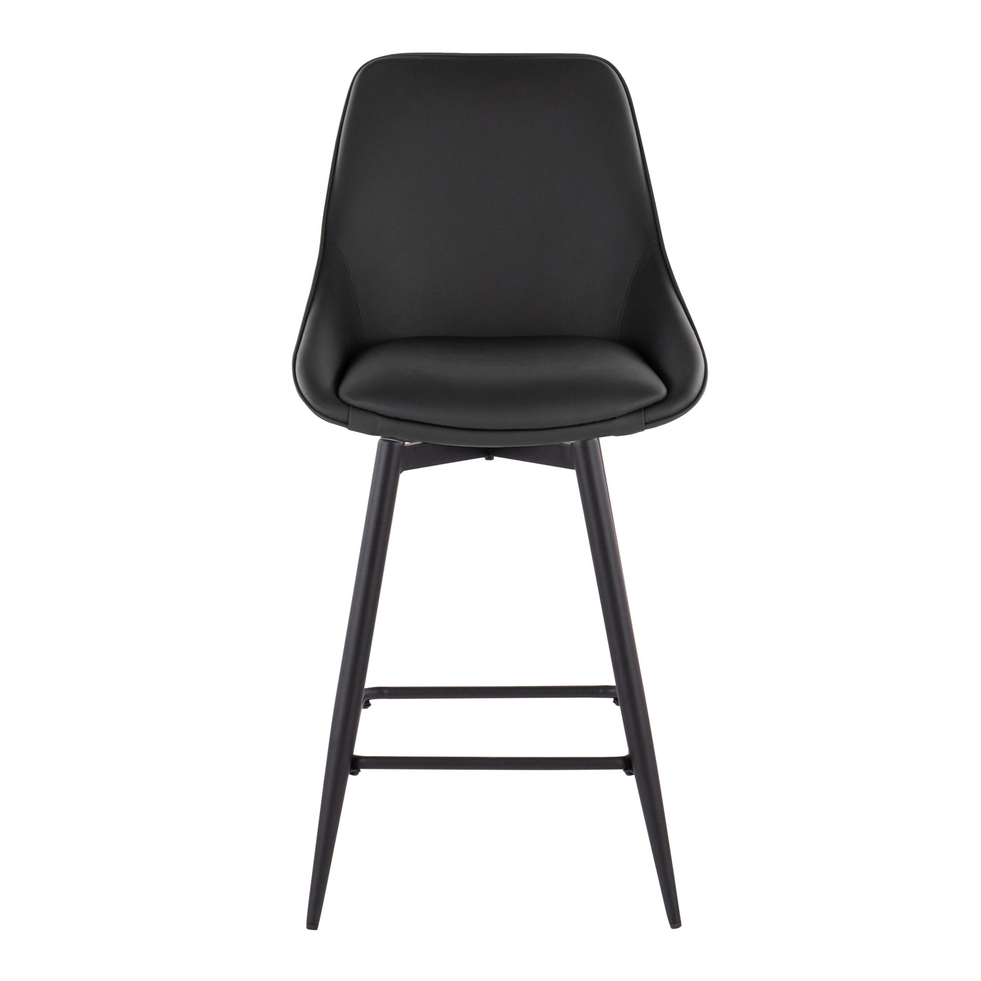 Diana 26 Black Faux Leather Contemporary Counter Stools (Set of 2) 8 Diana 26 Black Faux Leather Contemporary Counter Stools (Set of 2) - Image 8