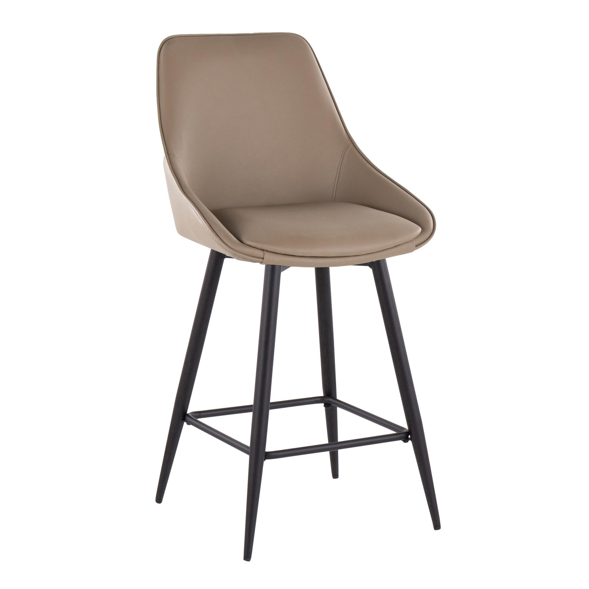 Diana 26 Contemporary Black Faux Leather Counter Stools (Set of 2) 4 Diana 26 Contemporary Black Faux Leather Counter Stools (Set of 2) - Image 4