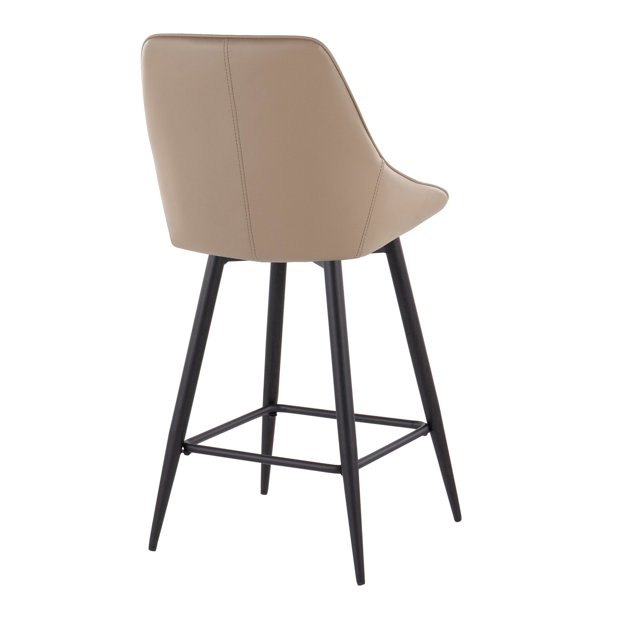 Diana 26 Contemporary Black Faux Leather Counter Stools (Set of 2) 6 Diana 26 Contemporary Black Faux Leather Counter Stools (Set of 2) - Image 6