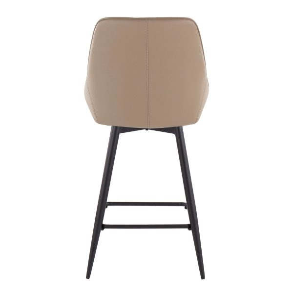 Diana 26 Contemporary Black Faux Leather Counter Stools Set of 2 6