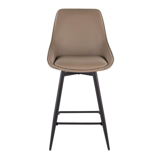 Diana 26 Contemporary Black Faux Leather Counter Stools Set of 2 7