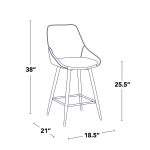 Diana 26 Contemporary Black Faux Leather Counter Stools (Set of 2) 19 Diana 26 Contemporary Black Faux Leather Counter Stools (Set of 2)