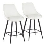 Diana 26-Inch Black Metal White Contemporary Counter Stools (Set of 2) 13 Diana 26-Inch Black Metal White Contemporary Counter Stools (Set of 2)
