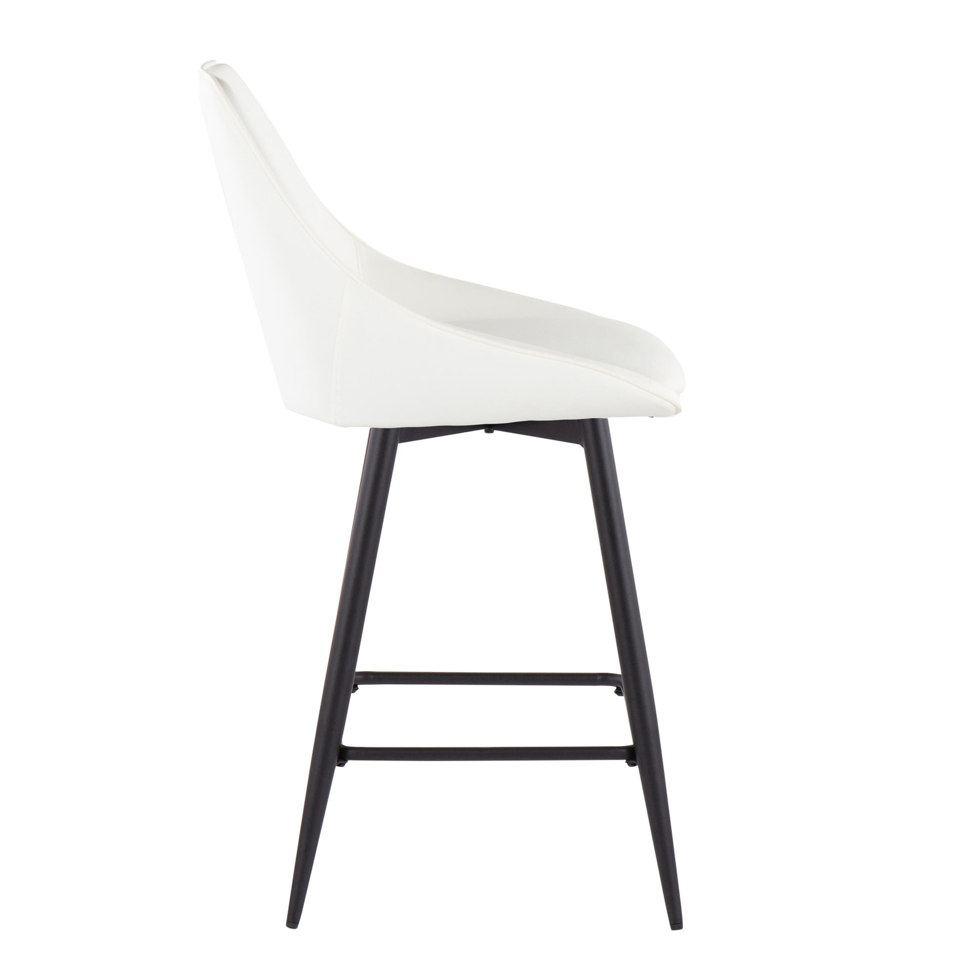 Diana 26-Inch Black Metal White Contemporary Counter Stools (Set of 2) 5 Diana 26-Inch Black Metal White Contemporary Counter Stools (Set of 2) - Image 5