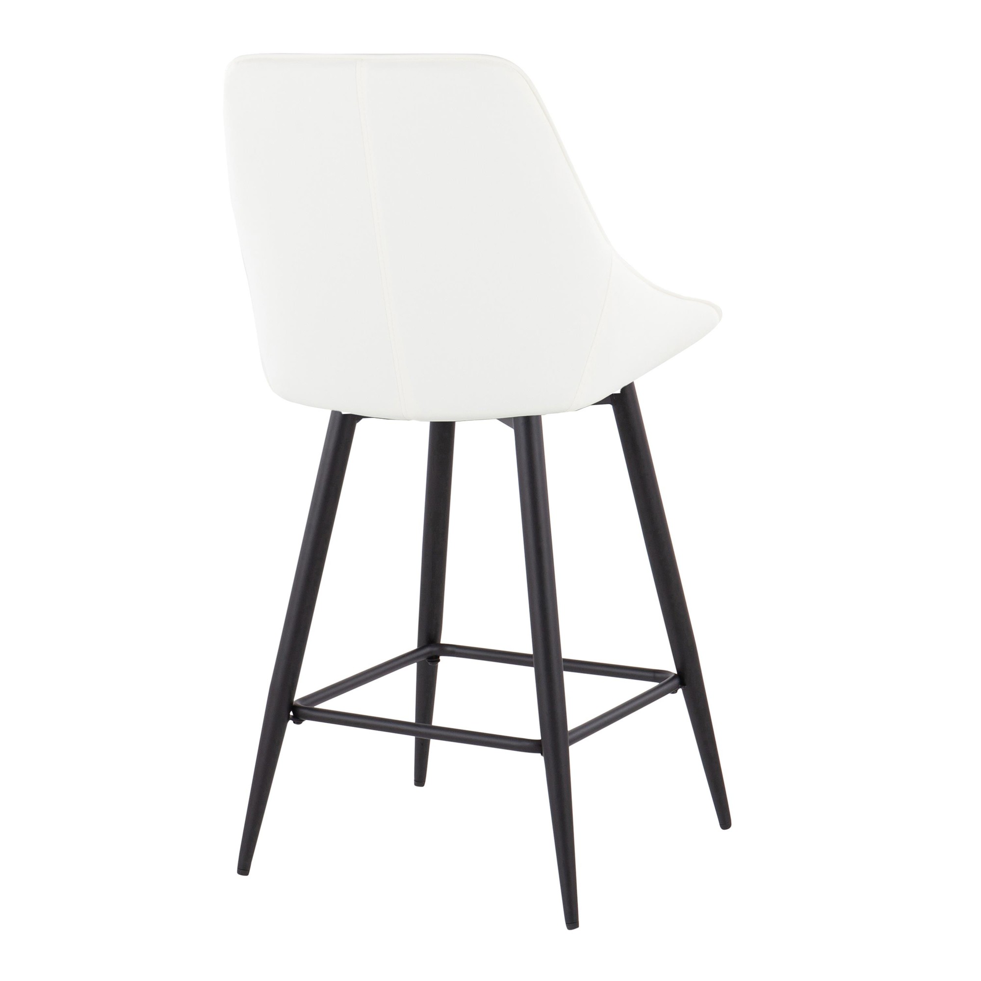Diana 26-Inch Black Metal White Contemporary Counter Stools (Set of 2) 6 Diana 26-Inch Black Metal White Contemporary Counter Stools (Set of 2) - Image 6