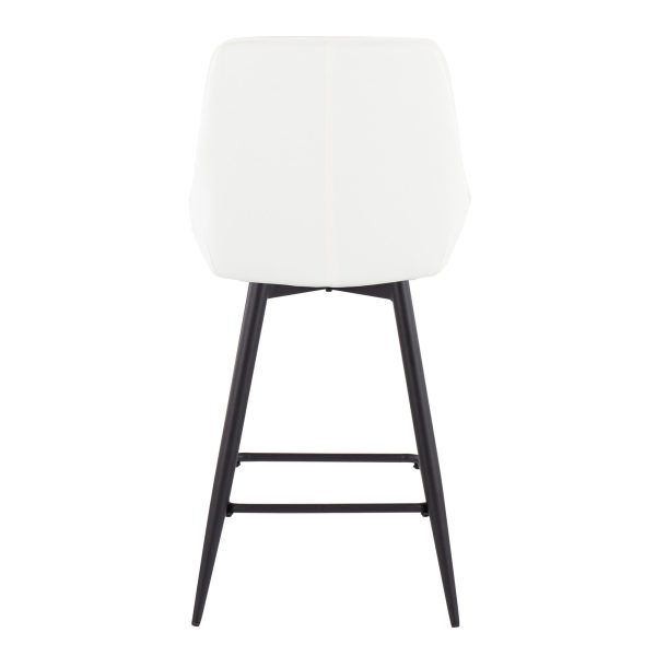 Diana 26 Inch Black Metal White Contemporary Counter Stools Set of 2 6