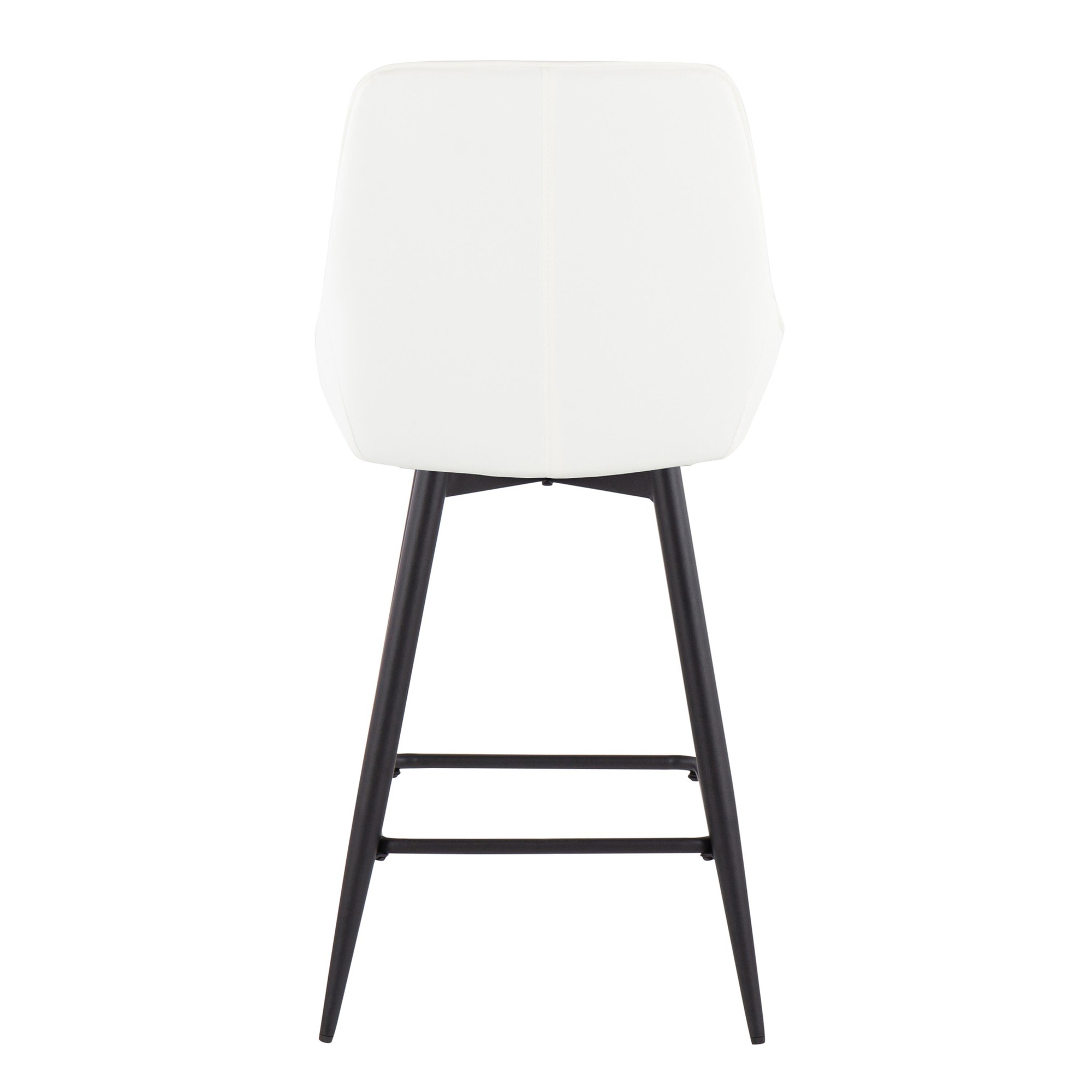 Diana 26-Inch Black Metal White Contemporary Counter Stools (Set of 2) 7 Diana 26-Inch Black Metal White Contemporary Counter Stools (Set of 2) - Image 7