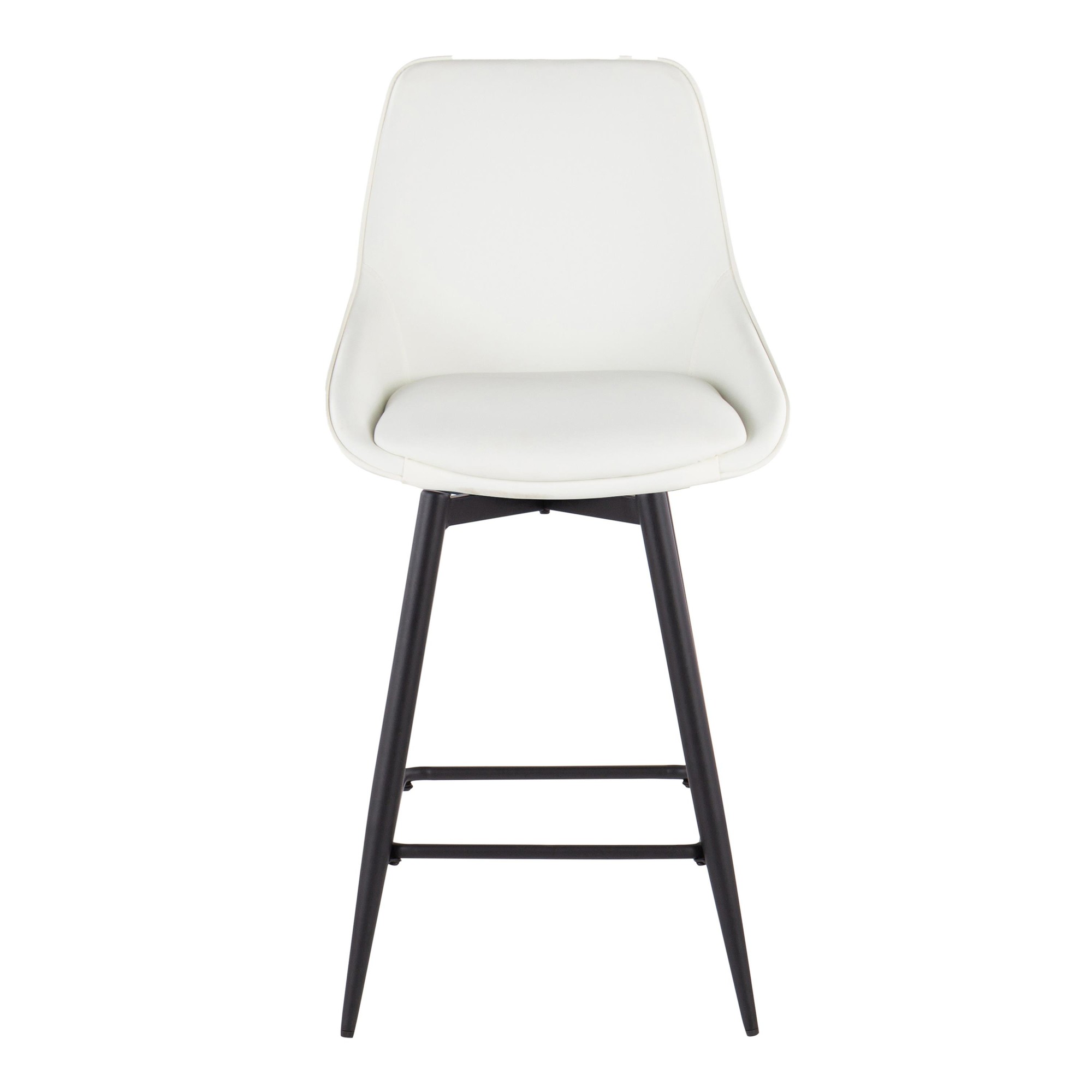 Diana 26-Inch Black Metal White Contemporary Counter Stools (Set of 2) 8 Diana 26-Inch Black Metal White Contemporary Counter Stools (Set of 2) - Image 8