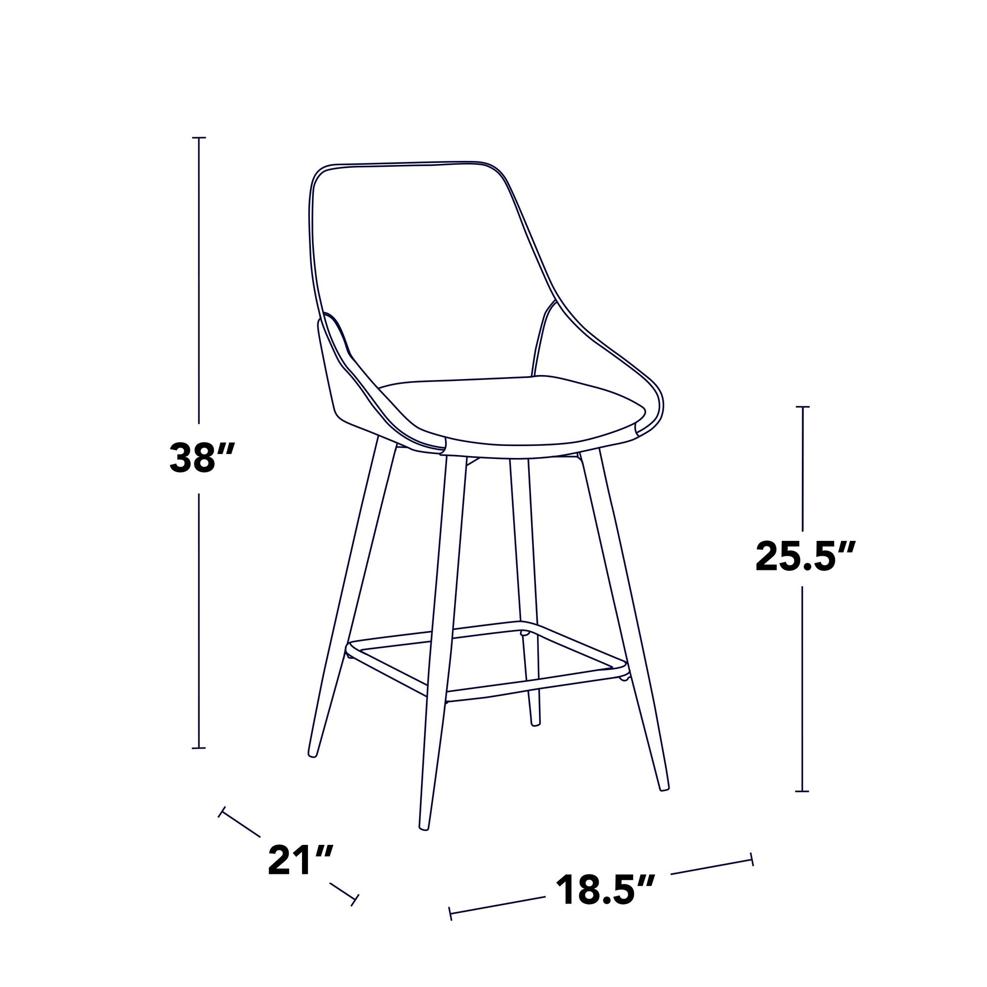 Diana 26-Inch Black Metal White Contemporary Counter Stools (Set of 2) 9 Diana 26-Inch Black Metal White Contemporary Counter Stools (Set of 2) - Image 9