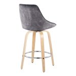 Diana 26-Inch Contemporary Grey Velvet Swivel Counter Stools (Set of 2)