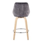Diana 26-Inch Contemporary Grey Velvet Swivel Counter Stools (Set of 2)