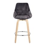 Diana 26-Inch Contemporary Grey Velvet Swivel Counter Stools (Set of 2)