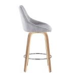 Diana 26-Inch Contemporary Zebra Wood Grey Corduroy Counter Stools (Set of 2)