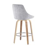 Diana 26-Inch Contemporary Zebra Wood Grey Corduroy Counter Stools (Set of 2)