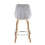 Diana 26-Inch Contemporary Zebra Wood Grey Corduroy Counter Stools (Set of 2)
