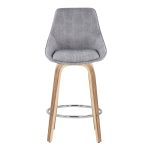 Diana 26-Inch Contemporary Zebra Wood Grey Corduroy Counter Stools (Set of 2)