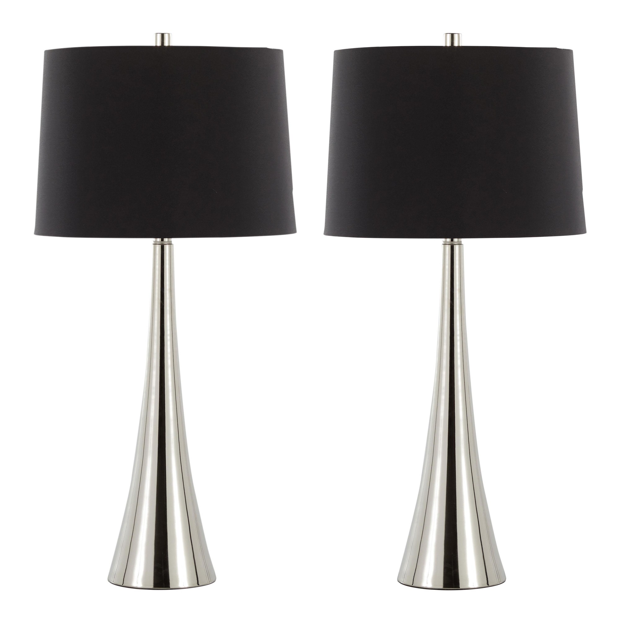Diana 29 Contemporary Polished Nickel Table Lamps (Set of 2) 1 Diana 29 Contemporary Polished Nickel Table Lamps (Set of 2)