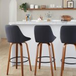 Diana 30 Walnut Black Faux Leather Contemporary Barstools (Set of 2) 12 Diana 30 Walnut Black Faux Leather Contemporary Barstools (Set of 2)