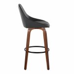 Diana 30 Walnut Black Faux Leather Contemporary Barstools (Set of 2) 15 Diana 30 Walnut Black Faux Leather Contemporary Barstools (Set of 2)