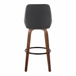 Diana 30 Walnut Black Faux Leather Contemporary Barstools (Set of 2) 17 Diana 30 Walnut Black Faux Leather Contemporary Barstools (Set of 2)