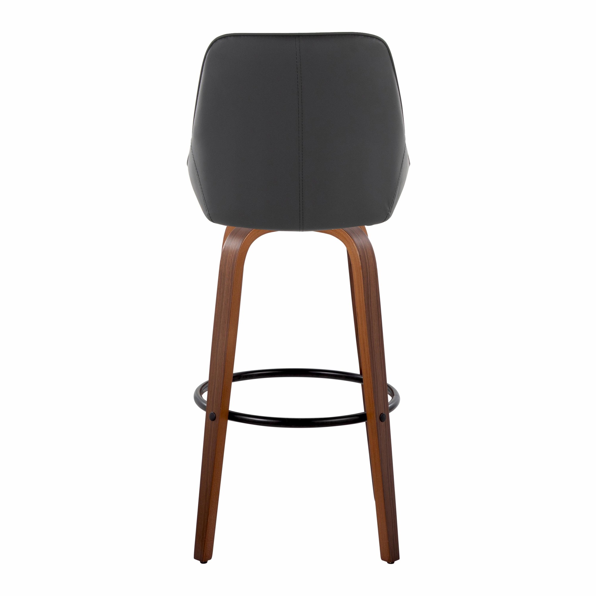 Diana 30 Walnut Black Faux Leather Contemporary Barstools (Set of 2) 7 Diana 30 Walnut Black Faux Leather Contemporary Barstools (Set of 2) - Image 7