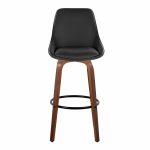 Diana 30 Walnut Black Faux Leather Contemporary Barstools (Set of 2) 18 Diana 30 Walnut Black Faux Leather Contemporary Barstools (Set of 2)