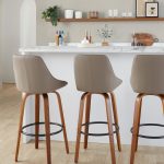 Diana 30 Walnut Brown Contemporary Swivel Barstool (Set of 2)