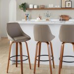 Diana 30 Walnut Brown Contemporary Swivel Barstool (Set of 2)
