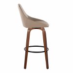 Diana 30 Walnut Brown Contemporary Swivel Barstool (Set of 2)