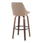 Diana 30 Walnut Brown Contemporary Swivel Barstool (Set of 2)