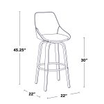 Diana 30 Walnut Brown Contemporary Swivel Barstool (Set of 2)