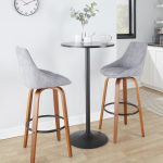 Diana 30 Walnut and Grey Corduroy Contemporary Barstools (Set of 2)