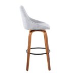 Diana 30 Walnut and Grey Corduroy Contemporary Barstools (Set of 2)
