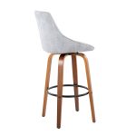 Diana 30 Walnut and Grey Corduroy Contemporary Barstools (Set of 2)