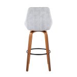 Diana 30 Walnut and Grey Corduroy Contemporary Barstools (Set of 2)